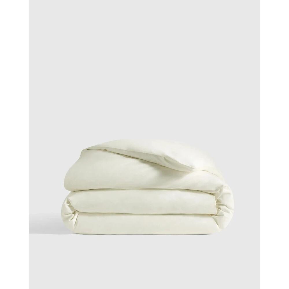 Quince Ivory 100% Organic Cotton Full Queen Duvet Bed Cover Neutral Minimalist